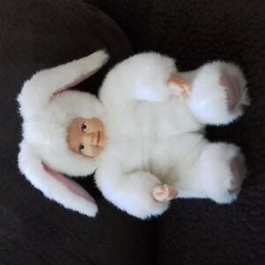 Anne Geddes White Bunny Rabbit 8" Plush Doll